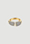 Stone-Encrusted Half Ring - Gold - 2