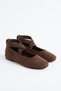 Koles Cross Elasticized Blunt Toe Women's Ballerinas Brown Suede - 3
