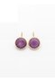 Purple Natural Stone Detailed Gold Color Women's Earrings - 3