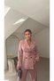 Padded Belt Detailed Jacket and Trousers Set - 2