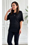 Black Brooch Detailed T-Shirt