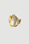 Double Row Stone Ring - Gold - 2