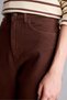 H0092Axbn341 Brown Straight Fit Regular Waist Straight Leg 5-Pocket Gabardine Trousers - 4