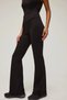 C9192Axbk81 Black Stretch Fabric Airtech Flare Fit Spanish Flare Waist-Cinching Sports Pants - 2
