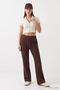 Adjustable Waist Elastic Wide Leg Sweatpants 1124 Brown - 3