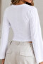 Women's Bodycon Short Cut White Blouse - 6