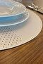 2 Pieces Decorative Leather American Service Placemat Round 38X38 Easy to Clean - 4