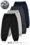 Unisex 4-Pack Anthracite-Grey-Navy Blue-Black Children's Sweatpants with Elastic Waist and Cuffs with Ribbon Inside