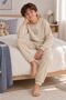 Long Sleeve Beige Color Star Printed Unisex Children's Pajama Set - 3