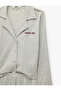 Comfortable Fit Long Sleeve Buttoned Shirt Collar Camisole Pajama Set - 3