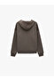 Long Sleeve, Pockets, Comfortable Fit, Zippered Hooded Sweatshirt - 2