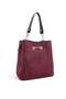 Burgundy - Black Suede Women's Crossbody Bag Sp967 - 3