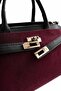 Burgundy - Black Suede Women's Handbag Sp1260 - 4