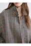 Plaid Pattern Shirt Collar Women's Cashmere Jacket - 6