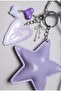 Purple Heart and Star Detailed Multi-Object Design Charm Keychain - 3