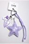 Purple Heart and Star Detailed Multi-Object Design Charm Keychain - 2