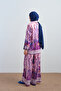 Women's Brit Buttoned Ethnic Patterned Shirt Collar Satin Suit Pink - 6