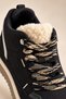 Rexton Fur Detailed Thick Sole Lace-Up Winter Women's Sneaker Sports Shoes - 7