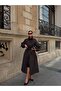 Women's Stand Collar Belted Buttoned Oversize Long Trench Coat - 2