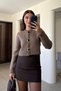 Premium New Season Buttoned Cardigan - Brown - 2