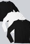 Plain 2 Black, 1 White Long Sleeve Men's 3-Piece Eco Pack