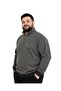 Men's Large Size Melange Beige Thessaloniki Stand Collar Sweatshirt 3Xl-4Xl-5Xl-6Xl - 3