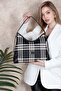 Black - Black Striped Plaid Women's Shoulder Bag Sp1285 - 2