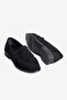 Women's Suede Loafer Drawstring Detailed Strappy Casual Shoes Wells Black - 4