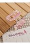 Light Pink Marbling Patterned Textured Mini Square Acetate Hair Clip 3.5cm - Modern Stylish Bone Tight Hair Clip - 2