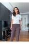 Brown Carrot Cut Front Flotated Trousers - 2