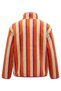 Premium Striped Zippered Fleece Cardigan - Fuchsia - 4