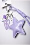 Purple Heart and Star Detailed Multi-Object Design Charm Keychain