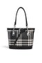 Black - Black Striped Plaid Women's Handbag Sp1155