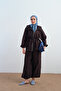 Women's Adjustable Waist and Collar Glitter Tulle Set Brown