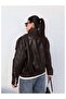 Double-Breasted Front Closure Leather Jacket - 5