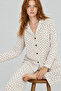 Women's Long Sleeve Comfortable White Pajama Set 4758 - 3