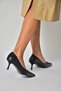 Z676070009 Black Thin Heeled Women's Stiletto Shoes - 2