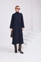 Women's Long Buttoned Trench Coat Oversize Fit with Stand Collar and Pockets Seasonal - 5