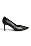 Z308400409 Black Thin Heeled Women's Shoes - 5