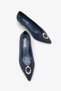 Raven Women's Heeled Shoes - Navy Blue Suede - 3