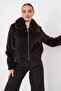 Women's Fur Collar Zipper Closure Plush Coat 265332 - - 4
