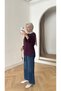 Women's Hijab Tunic with Slit Detail on Sleeves and Skirt - 6