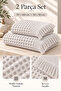 Ceylin Waffle 2-Piece Bath Towel Set 50X90 + 70X140 cm Fringed - 3