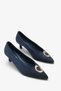 Raven Women's Heeled Shoes - Navy Blue Suede - 2