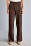 F1028Axbn338 Brown Straight Fit Straight Leg Modal Trousers - 3