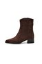 Brown Suede Western Style Short Boots