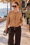 Women's Knitted Cardigan with Lace-Up Detail on the Front 265304 -