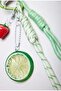 Green Lemon and Strawberry Detailed Multi-Object Design Charm Keychain - 3