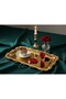 Floral Motif Luxury Cast Metal Frame Metal Presentation Tray Baton 34X18 cm