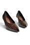 Z676026009 Brown Knitted Model Thin Heeled Women's Stiletto Shoes - 6